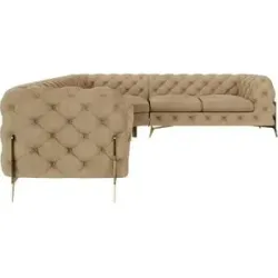 S-STYLE Chesterfield Ecksofa  Natalie ¦ beige ¦ Maße (cm): B: 323 H: 75