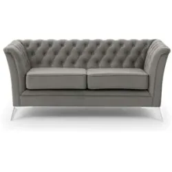 S-STYLE Chesterfield Einzelsofa  Wilhelm ¦ grau ¦ Maße (cm): B: 175 H: 78