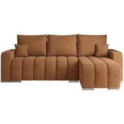 Höffner Ecksofa mit Schlaffunktion Kirasso ¦ orange ¦ Maße (cm): B: 245 H: 86