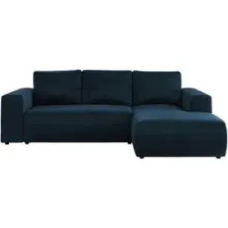 Höffner Ecksofa Beige mit Schlaffunktion Trentino ¦ blau ¦ Maße (cm): B: 266 H: 89