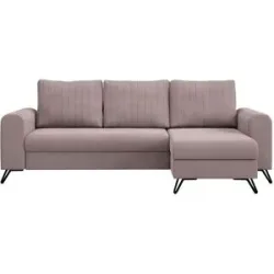 Höffner Ecksofa mit Schlaffunktion Axel ¦ rosa/pink ¦ Maße (cm): B: 242 H: 90