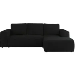 Höffner Ecksofa Beige mit Schlaffunktion Trentino ¦ schwarz ¦ Maße (cm): B: 266 H: 89