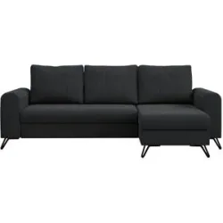 Höffner Ecksofa mit Schlaffunktion Axel ¦ grau ¦ Maße (cm): B: 242 H: 90
