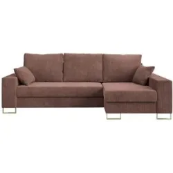 Höffner Ecksofa mit Schlaffunktion Dorain ¦ kupfer ¦ Maße (cm): B: 242 H: 85