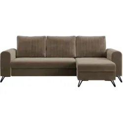 Höffner Ecksofa mit Schlaffunktion Axel ¦ braun ¦ Maße (cm): B: 242 H: 90