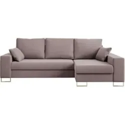 Höffner Ecksofa mit Schlaffunktion Dorain ¦ rosa/pink ¦ Maße (cm): B: 242 H: 85