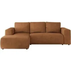 Höffner Ecksofa Beige mit Schlaffunktion Trentino ¦ orange ¦ Maße (cm): B: 266 H: 89