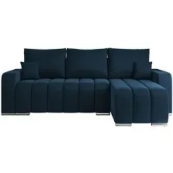 Höffner Ecksofa mit Schlaffunktion Kirasso ¦ blau ¦ Maße (cm): B: 245 H: 86