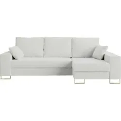Höffner Ecksofa mit Schlaffunktion Dorain ¦ weiß ¦ Maße (cm): B: 242 H: 85