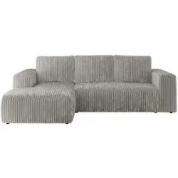 Höffner Ecksofa Beige mit Schlaffunktion Trentino ¦ grau ¦ Maße (cm): B: 266 H: 89