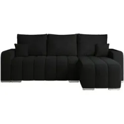 Höffner Ecksofa mit Schlaffunktion Kirasso ¦ schwarz ¦ Maße (cm): B: 245 H: 86
