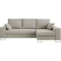 Höffner Ecksofa mit Schlaffunktion Dorain ¦ beige ¦ Maße (cm): B: 242 H: 85