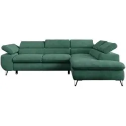 Höffner Ecksofa mit Schlaffunktion Peter ¦ grün ¦ Maße (cm): B: 273 H: 76
