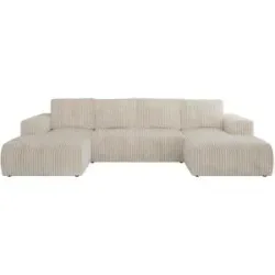 Höffner Wohnlandschaft mit Schlaffunktion Trentino ¦ creme ¦ Maße (cm): B: 334 H: 91
