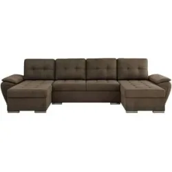 Höffner Wohnlandschaft mit Schlaffunktion Umbria ¦ braun ¦ Maße (cm): B: 336 H: 85