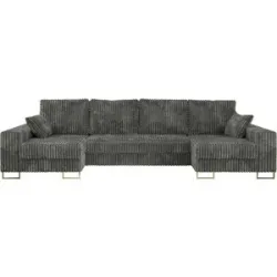 Höffner Wohnlandschaft mit Schlaffunktion Dorain ¦ grau ¦ Maße (cm): B: 312 H: 95