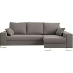 Höffner Ecksofa mit Schlaffunktion Dorain ¦ braun ¦ Maße (cm): B: 242 H: 85