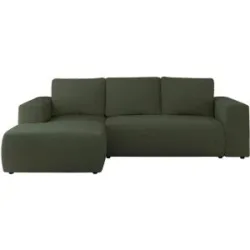 Höffner Ecksofa Beige mit Schlaffunktion Trentino ¦ grün ¦ Maße (cm): B: 266 H: 89