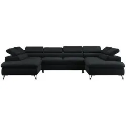 Höffner Wohnlandschaft  Peter ¦ schwarz ¦ Maße (cm): B: 346 H: 76