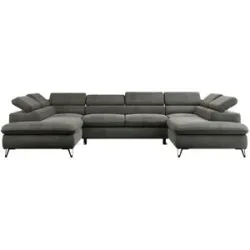 Höffner Wohnlandschaft  Peter ¦ grau ¦ Maße (cm): B: 346 H: 76
