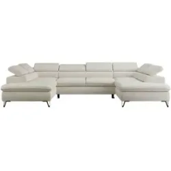 Höffner Wohnlandschaft  Peter ¦ creme ¦ Maße (cm): B: 346 H: 76