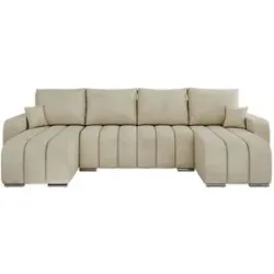 Höffner Wohnlandschaft mit Schlaffunktion Kirasso ¦ beige ¦ Maße (cm): B: 320 H: 86