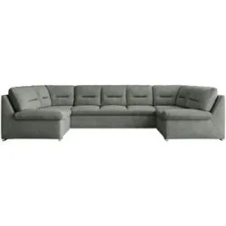 Höffner Wohnlandschaft mit Schlaffunktion Comodo ¦ grau ¦ Maße (cm): B: 340 H: 93
