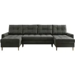 Höffner Wohnlandschaft mit Schlaffunktion Astra ¦ grau ¦ Maße (cm): B: 290 H: 75