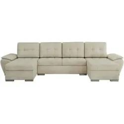 Höffner Wohnlandschaft mit Schlaffunktion Umbria ¦ beige ¦ Maße (cm): B: 336 H: 85
