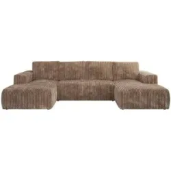 Höffner Wohnlandschaft mit Schlaffunktion Trentino ¦ braun ¦ Maße (cm): B: 334 H: 91