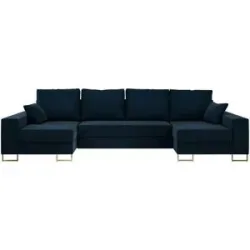 Höffner Wohnlandschaft mit Schlaffunktion Dorain ¦ blau ¦ Maße (cm): B: 312 H: 95
