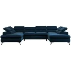 Höffner Wohnlandschaft  Peter ¦ blau ¦ Maße (cm): B: 346 H: 76