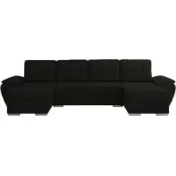 Höffner Wohnlandschaft mit Schlaffunktion Umbria ¦ schwarz ¦ Maße (cm): B: 336 H: 85