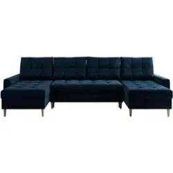 Höffner Wohnlandschaft mit Schlaffunktion Astra ¦ blau ¦ Maße (cm): B: 290 H: 75