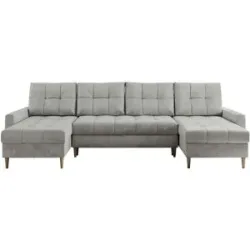 Höffner Wohnlandschaft mit Schlaffunktion Astra ¦ silber ¦ Maße (cm): B: 290 H: 75
