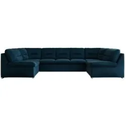 Höffner Wohnlandschaft mit Schlaffunktion Comodo ¦ blau ¦ Maße (cm): B: 340 H: 93