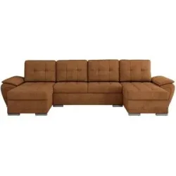 Höffner Wohnlandschaft mit Schlaffunktion Umbria ¦ orange ¦ Maße (cm): B: 336 H: 85