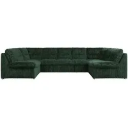 Höffner Wohnlandschaft mit Schlaffunktion Comodo ¦ grün ¦ Maße (cm): B: 340 H: 93