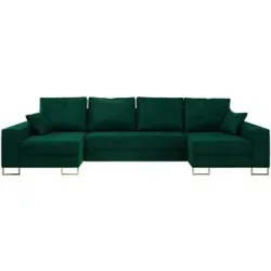 Höffner Wohnlandschaft mit Schlaffunktion Dorain ¦ grün ¦ Maße (cm): B: 312 H: 95