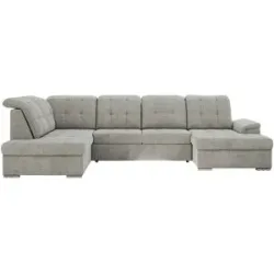 Höffner Wohnlandschaft mit Schlaffunktion Madrito ¦ grau ¦ Maße (cm): B: 323 H: 89