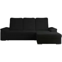 Höffner Ecksofa mit Schlaffunktion Madrito ¦ schwarz ¦ Maße (cm): B: 256 H: 89