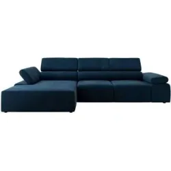 Höffner Ecksofa mit Sitzvorzug Rilasso ¦ blau ¦ Maße (cm): B: 296 H: 66