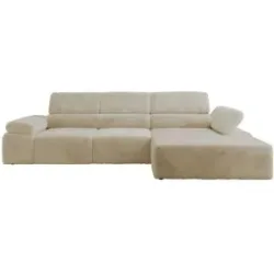 Höffner Ecksofa mit Sitzvorzug Rilasso ¦ creme ¦ Maße (cm): B: 296 H: 66
