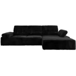 Höffner Ecksofa mit Sitzvorzug Rilasso ¦ schwarz ¦ Maße (cm): B: 296 H: 66
