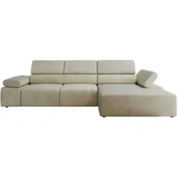 Höffner Ecksofa mit Sitzvorzug Rilasso ¦ beige ¦ Maße (cm): B: 296 H: 66