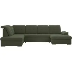 Höffner Wohnlandschaft mit Schlaffunktion Madrito ¦ grün ¦ Maße (cm): B: 323 H: 89