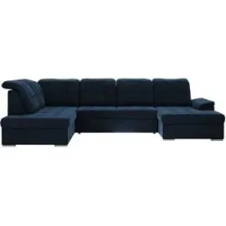 Höffner Wohnlandschaft mit Schlaffunktion Madrito ¦ blau ¦ Maße (cm): B: 323 H: 89