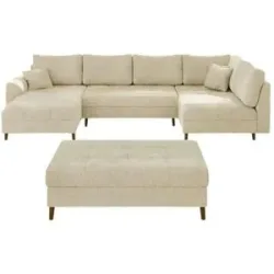 S-STYLE Wohnlandschaft mit Hocker  Trygve ¦ beige ¦ Maße (cm): B: 310 H: 81