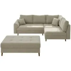 S-STYLE Ecksofa mit Hocker  Lars ¦ beige ¦ Maße (cm): B: 231 H: 81