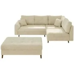 S-STYLE Ecksofa mit Hocker  Trygve ¦ beige ¦ Maße (cm): B: 231 H: 81